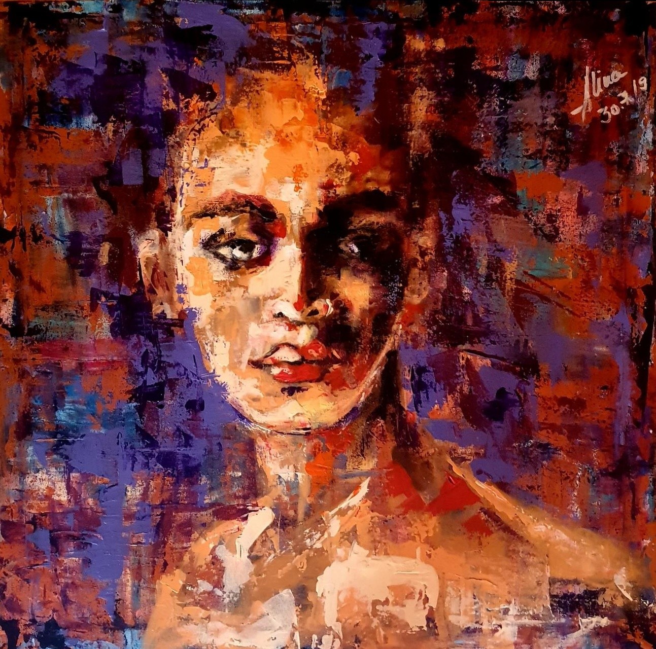 ArteDiAlina.com painting: purple wall